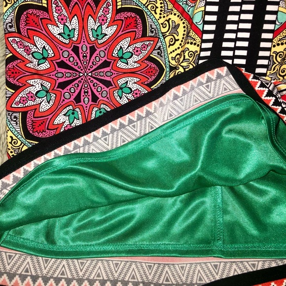 Laundry by Shelli Segal midi dress, Risque Multi, bell sleeves, mid-century, 10 - Picture 5 of 6